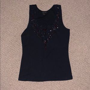 Black sequin tank